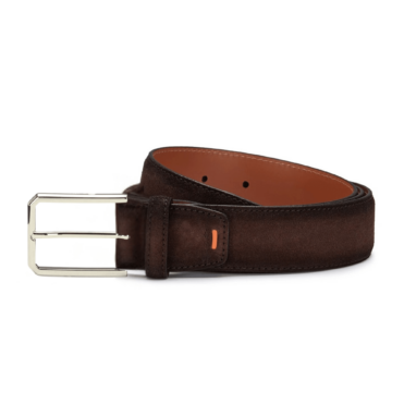 SANTONI - Ceintuur suède donkerbruin 3,5 cm (43648)