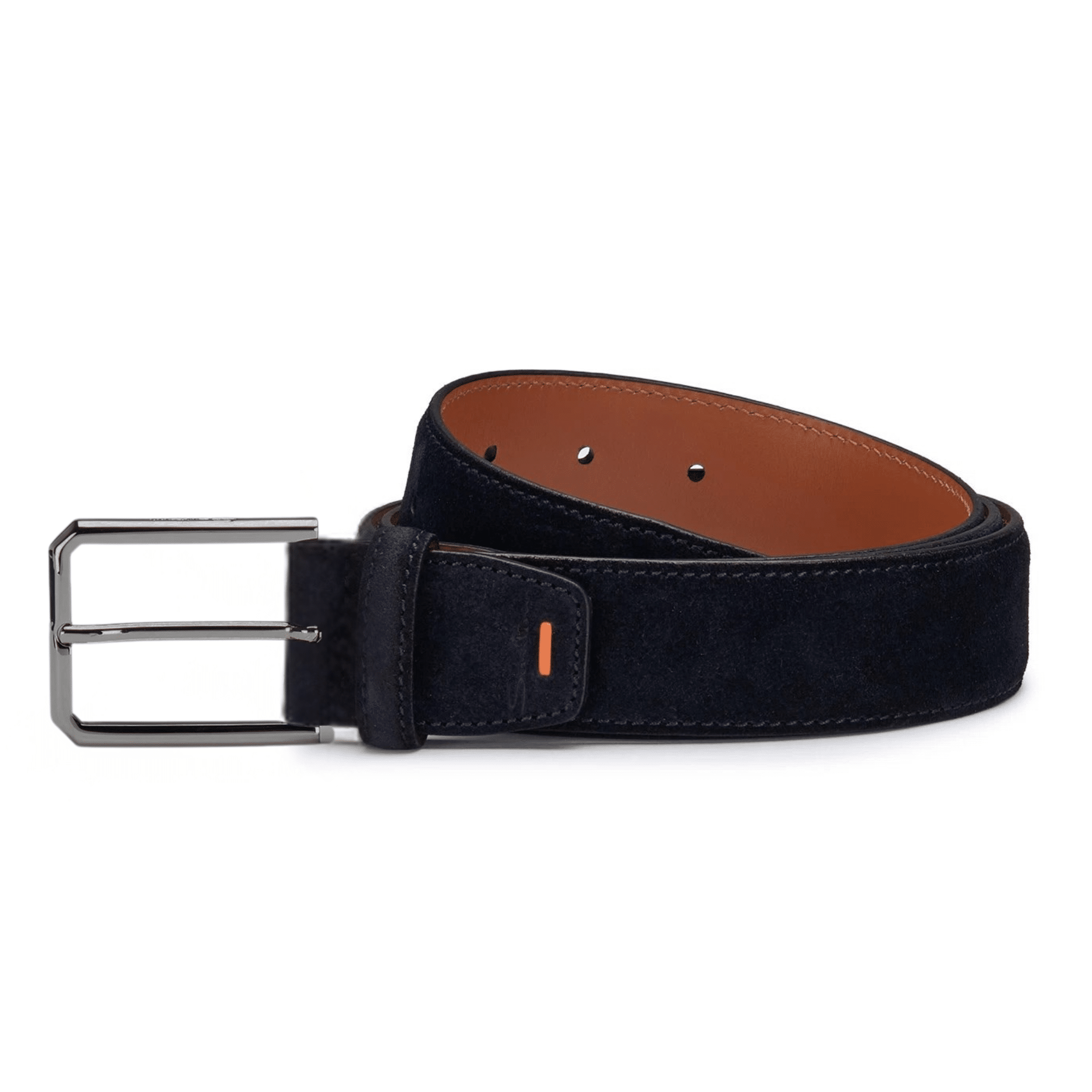 SANTONI - Темно-сине-серый замшевый ремень с пряжкой (43650) SANTONI - Темно-сине-серый замшевый ремень с пряжкой (43650)