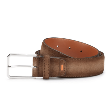 SANTONI - Ceintuur suède middenbruin 3,5cm (43594)