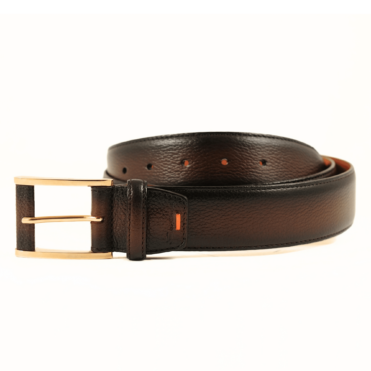 SANTONI - Ceintuur donkerbruin generfd leder (43649)