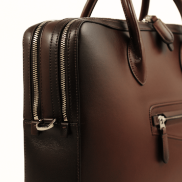 SANTONI - Портфель / сумка для ноутбука из кожи темно-коричневого цвета ручного окрашивания (43664) SANTONI - Портфель / сумка для ноутбука из кожи темно-коричневого цвета ручного окрашивания (43664)